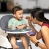 BAYBEE 4 In 1 Nora Convertible High Chair For Kids With Adjustable Height And Footrest Baby Toddler Feeding Booster Seat With Tray Safety Belt Kids High Chair Grey