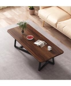 GGEROU Coffee Table Large Capacity Table Storage Simple Living Room Table Modern Tea Table Small Unit Square Living Room Simple Small Tea Table Design(Walnut)