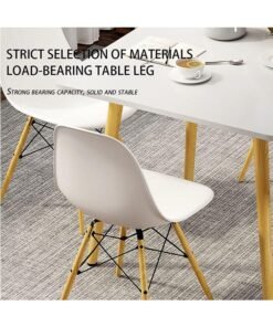 Modern Dining Table Eames Table Simple Wooden Small Square Table for Small Space Like Home Living Room Office Meeting Room Kitchen Lounging and Cafeterias - Image 3