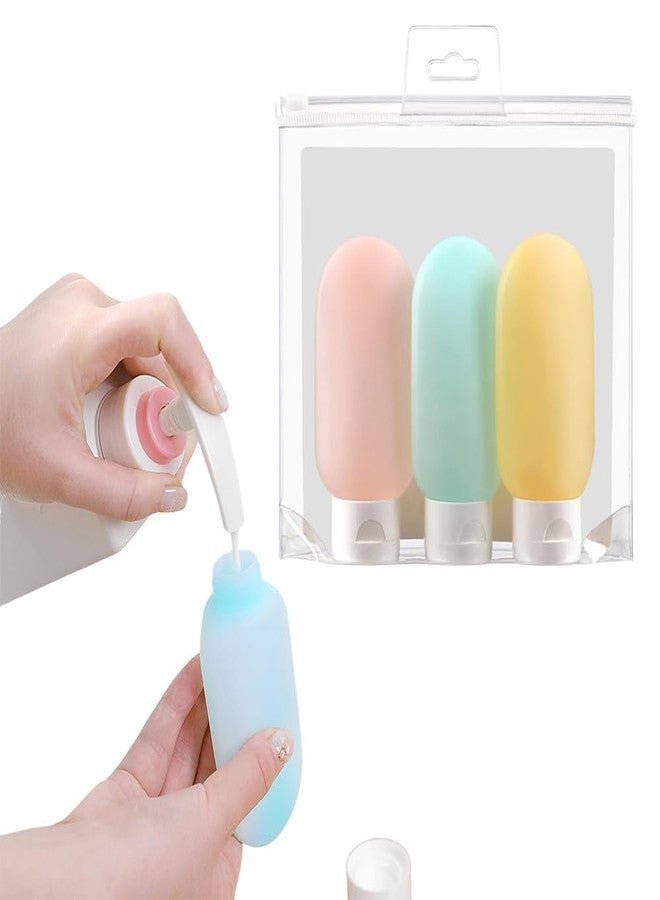 SHOPARAM Travel Bottles Set, 3pcs 60ML Travelling Bottles for Toiletries Kit Leak Proof Toiletry Bottle Refillable Silicone Squeeze Travel Toiletry Containers for Business or Personal