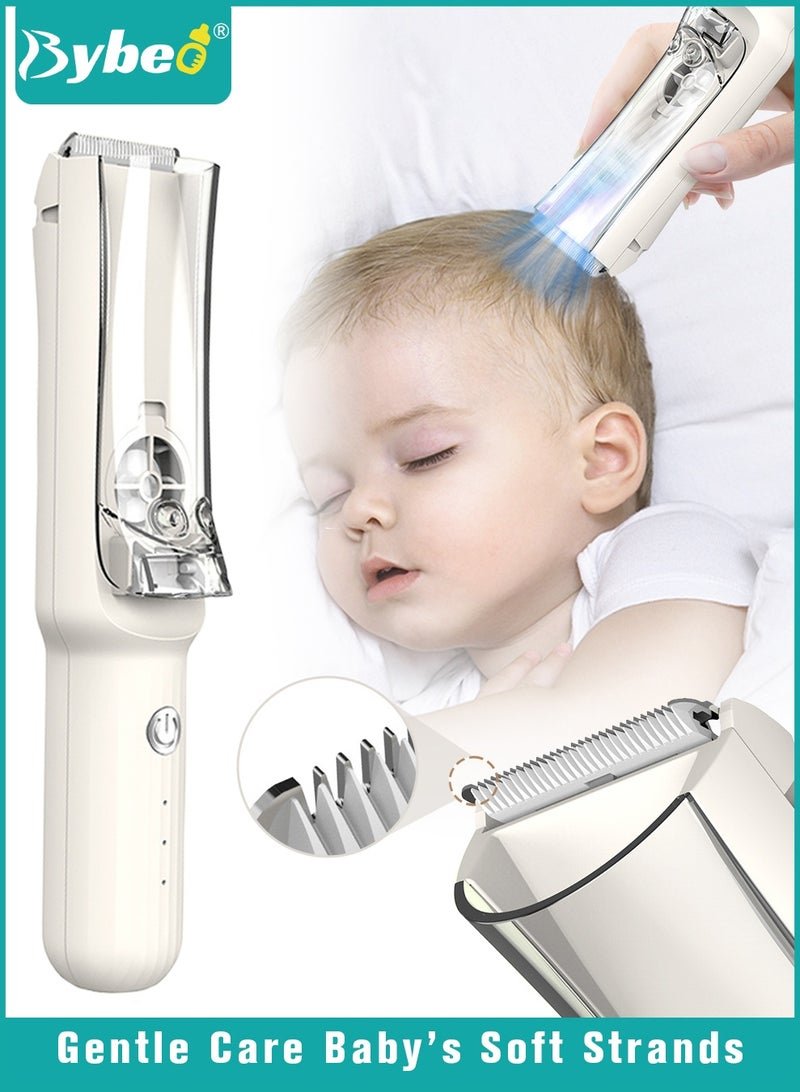 Bybeo Baby Hair Clippers, Electric Shaved Hair Clipper, Auto Suck Snipped Hair Trimmer, Silent Baby Hair Groomer, Haircut Kit for Kids, Infants Hair Cutting, Cordless, Low Vibration, IPX7 Waterproof