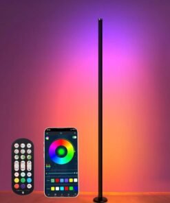 Serenova Gaming Lights RGB Light - LED Corner Lamp for Living Room, 10W Color Changing Floor Lamp with APP & Remote Control, Music Sync, Dimmable Timer for Bedroom & Gaming Room
