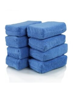 Premium Grade Microfiber Applicator Pads - 8 Pack Ultra-Soft Foam Core Pads for Wax, Sealant, Tire Dressing, Interior and Exterior Detailing, Car and Motorcycle Care