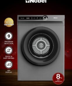 Nobel 8kg Vented Clothes Dryer Front Load– LED Display, 9 Programs, Water Temperature Selector, Child Lock 8 L 2000W - ND8200S Grey 8 L 2000 W ND8200S Grey