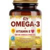 Empower Nutrition Omega 3 + Vitamin E Softgels, 30 Count – Heart, Brain & Wellness Support, DHA & EPA Formula