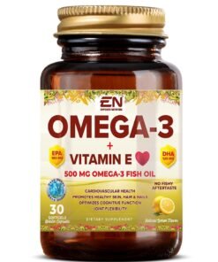 Empower Nutrition Omega 3 + Vitamin E Softgels, 30 Count – Heart, Brain & Wellness Support, DHA & EPA Formula