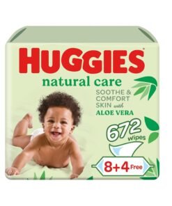 HUGGIES Natural Care Wet Baby Wipes, 672 Count ( 12x56) - Aloe Vera, Skin Loving Natural Fibres