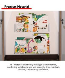 ShebSheb 2-Pack Wall-Mounted Book Rack, Newspaper and Magazine Bookshelves , Modern Bedroom File Holder Storage, Suitable for Kids Room/Bedroom/Playroom/Small Spaces(17.7" L x 2" W x 3.5" H) - Image 4