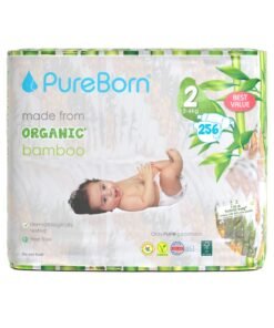 PureBorn Organic Diaper Size 2 Eco-Friendly Bamboo Diaper 3-6 Kg Bundle Pack 256 Diapers
