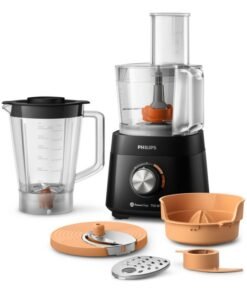 Philips Food Processor 5000 Series - 2 Speeds, 6 Accessories including 1.5L Bowl & 1.5L Blender Jar, 1.5 L 750 W HR7302/90 Black