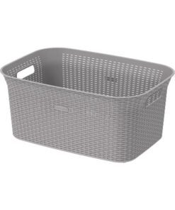 Cosmoplast 50L Cedarattan Laundry Basket, Grey