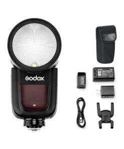 Godox V1 V1-N V1N Round Head Camera Flash for Nikon Flash Speedlight Speedlite Light,76Ws 2.4G 1/8000 HSS,480 Full Power Shots,1.5s Recycle Time,2600mAh Li-ion Battery,10 Levels LED Modeling Lamp