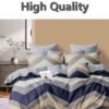 GOLDEN HOME 6 Piece King/Queen/Single size, striped pattern duvet cover set. set includes 1 Comforter Cover, 1 Fitted Bedsheet, 4 Pillowcases
