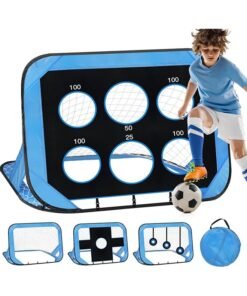 Garlo Soccer Goal, 4 Modes Pop Up Football Goals for Kids, Foldable and Portable Soccer Goal net with Carry Bag, Football Training Equipment for Indoor, Outdoor, Football Gifts for Boys Girls