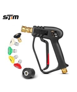 High-Pressure Washer Gun With 1/4 Quick Connector And 4000 PSI, Multi-Angle Nozzle Set - Gun + 5 Spray Nozzles
