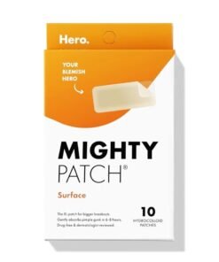 Mighty Patch Surface from Hero Cosmetics - Hydrocolloid Spot Patch for Body, Cheek, Forehead, and Chin, Vegan-friendly (10 Count)