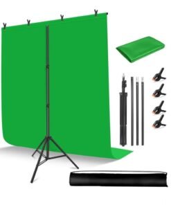 GUDOO Background for Photography Backdrop Kit with Stand 200 x 200 cm Portable Green Screen Backdrop with Stand kit Green Screen Background with Stand Carrying Bag Clamp for Streaming Video Zoom Green Screen Photo Background for Photography Studio