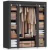 SONGMICS Black LSF03H Fabric Wardrobe for Home, Living Room, Drawing Room (150x45x175cm)