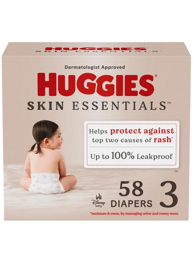 Huggies Size 3 Diapers, Skin Essentials Baby Diapers, Size 3 (16-28 lbs), 58 Count