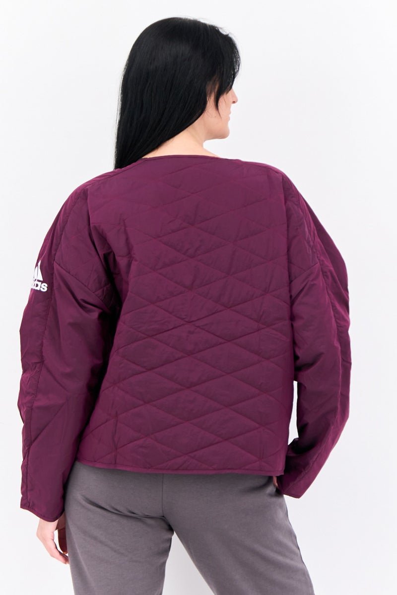 Adidas Women Sportswear Fit Long Sleeves Outdoor Jacket, Purple - Image 3