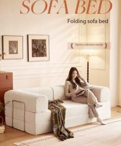 C&C Home 2 in 1 Multipurpose Use Sofa Cum Bed Comfortable Ergonomic Design Sleeper Sofa Folding Couch Mattress Convertible Living Room Furniture 220x170 cm