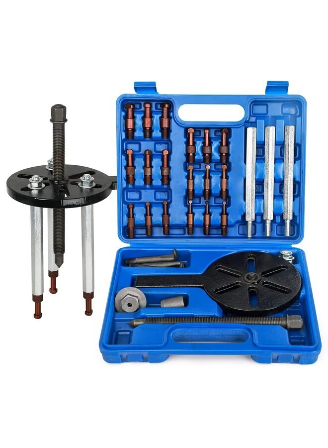 21-in-1 Bearing Puller Set, Bearing Puller Tool Bearing Removal Tool Bearing Separator Set with 6 Sizes Collets 3-Jaw Puller for Inner Bearing Multifunctional Bearing Disassembly Tool