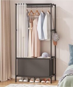 Wardrobe Household Bedroom Simple Assembly Wardrobe Economical Strong And Durable Storage Rack Small Apartment Clothes Storage Cabinet Rental House Simple Dustproof Wardrobe