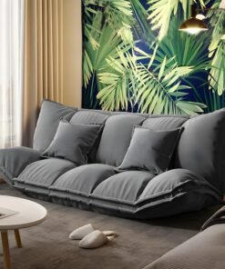 Comfynest Modern Tight Back Convertible Sleeper Sofa Fabric Armless Solid Color Sofa