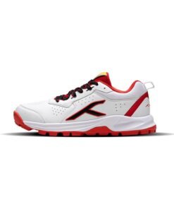 Hundred Hyperdrive Criket Shoes| TerraSpike Rubber Studs | Embedded Support Plate for Stability | Lightweight & Durable | Ideal for Turf, Ground & Hard Surfaces  White/Red/Black (UK 9)