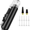 Ball Pump, 1pcs Portable Dual Action Air Pump Manual Sports Basketball Soccer Volleyball Ball Inflator Pump with Needles and 10pcs Nozzles, 6inch, Black