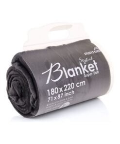 Mintra Lightweight Blanket Bed and Sofa 250 GSM Extra Soft Premium Microfiber Dark Grey 220x180cm