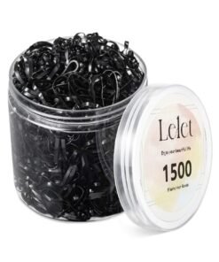 Lelet 1500 Pcs Black Mini Elastic Hair Ties  – Soft Rubber Bands for Baby Girls & Kids | No Pull Ponytail Holders | Gentle, Durable Polybands