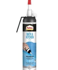 Pattex Sanitary Antimould Transparent Pressure Pack, For Indoor Sealing, Ideal For Bathroom & Kitchen, Waterproof And Mould Resistant. Easy To Use Sealant, 1X200Ml Pressure Pack Clear