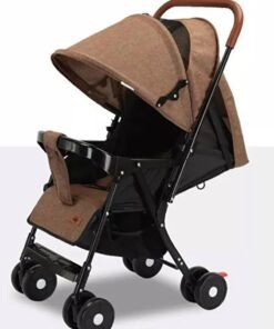 DubaiGallery “Heavy-Duty Baby Stroller with Strong Frame & Soft Cushion Seat | Foldable Travel Pram with Canopy, Safety Belt & Storage Basket for Newborns and Toddlers”