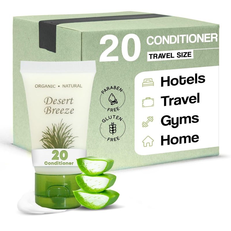 Desert Breeze Conditioner, Travel Size Hotel Toiletries, 1 oz. Flip Cap (Case of 20)