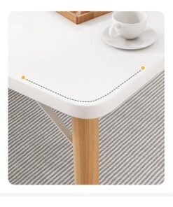 CityRiya-Long Dining Table, White Kitchen Table, Modern Breakfast Table Desk, Leisure Coffee Table for Living Room/Office/Meeting Room Kitchen Lounging Cafeterias, Rectangle Table 100cm - Image 4