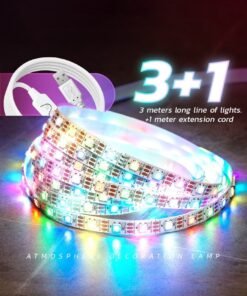 MODI 3M RGB LED Strip Light Color Changing Decorative Lighting for Christmas New Year Tree Decoration Party Home Bedroom TV Background Indoor Festive Decor