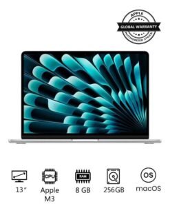 Apple New 2024 MacBook Air MRXQ3 13-inch Display, Apple M3 Chip 8-Core CPU 8-Core GPU Processor/8GB RAM/256GB SSD/Intel UHD Graphics/(International version) English Silver