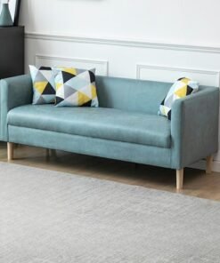Comfynest Modern Single Cushion Sofa With Square Arm And Tight Back For Home - Linen 130 X 61 X 59 Cm Mint Green