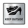 BerryBox KEEP OUTSIDE Room Sign 6 INCH * 6 INCH Self-Adhesive Sign for Business Office Corporate Hotel Company Factory Club Commercial Malls.
