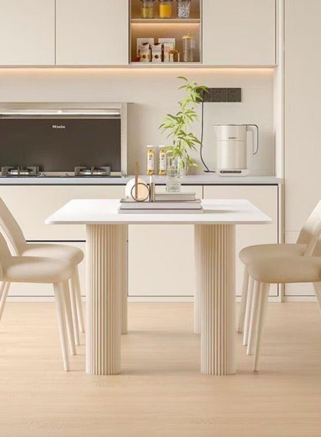 C&C Home Multipurpose Use Modern Sleek Design Dining Table Rectangular Shape Plain Rock Slab Tabletop Kitchen Table Durable Metal Base Indoor Dining Table for Dining Room Living Room 120x60x75 cm - Image 4