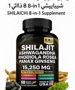 Shilajit RX 15250mg 8-in-1 Himalayan Shilajit Complex – Pure Shilajit, Ashwagandha, Rhodiola, Panax Ginseng, Turmeric, Ginkgo, Stinging Nettle – Natural Energy, Focus & Wellness – 60 Vegan Capsules