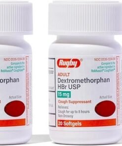 RUGBY LABORATORIES Rugby Adult Dextromethorphan HBr USP 15 mg Nondrowsy Cough Suppressant Relives Cough for up to 8 Hours 20 Softgels 4 Pack