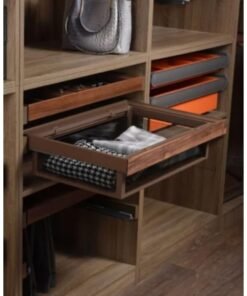 eurocliq Wardrobe Storage Box Organizer with Detachable Baskets  Pull-Out Drawer Style Closet Organizers with Glass and Storage Shelf for Bedroom Sliding for Home