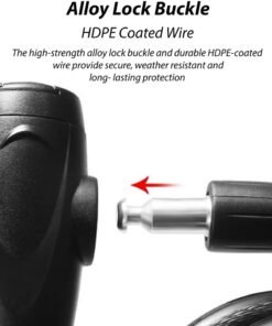 Toshionics Heavy Duty 80cm Bicycle Lock Cable Anti-Theft Security Bike Lock for Scooter, Cycle, Baby Stroller, E-Bike, Motorcycle, Gate & Outdoor Use Alloy Lock Buckle with HDPE Coated Steel Wire (T114631) - Image 3