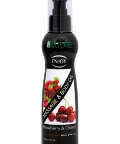 ENJOY Strawberry And Cherry Massage Oil 175Ml – Sensual Aromatherapy Blend For Smooth Skin And Relaxation