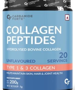 CARBAMIDE FORTE Hydrolyzed Collagen Powder | with Type 1 & 3 Collagen Peptides | Unflavored - 200g