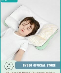 Bybeo Toddler Pillow for Sleeping,  Kids Pillows with Ergonomic Spine-Protective Design, Ultra Supportive Memory Foam Material, for Babies, Infants, Toddlers, Children, Especially for child aged 6 to 12