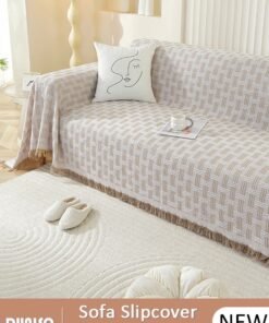 DUNISO Sofa Cover, Washable Sofa Throw Blanket, Versatile Sofa Silpcover for All Seasons Oversize Couch Cover, Pet Couch Covers for Sofa  L-Shape U-Shaped Woven Throw Blanket with Tassels 130*180cm