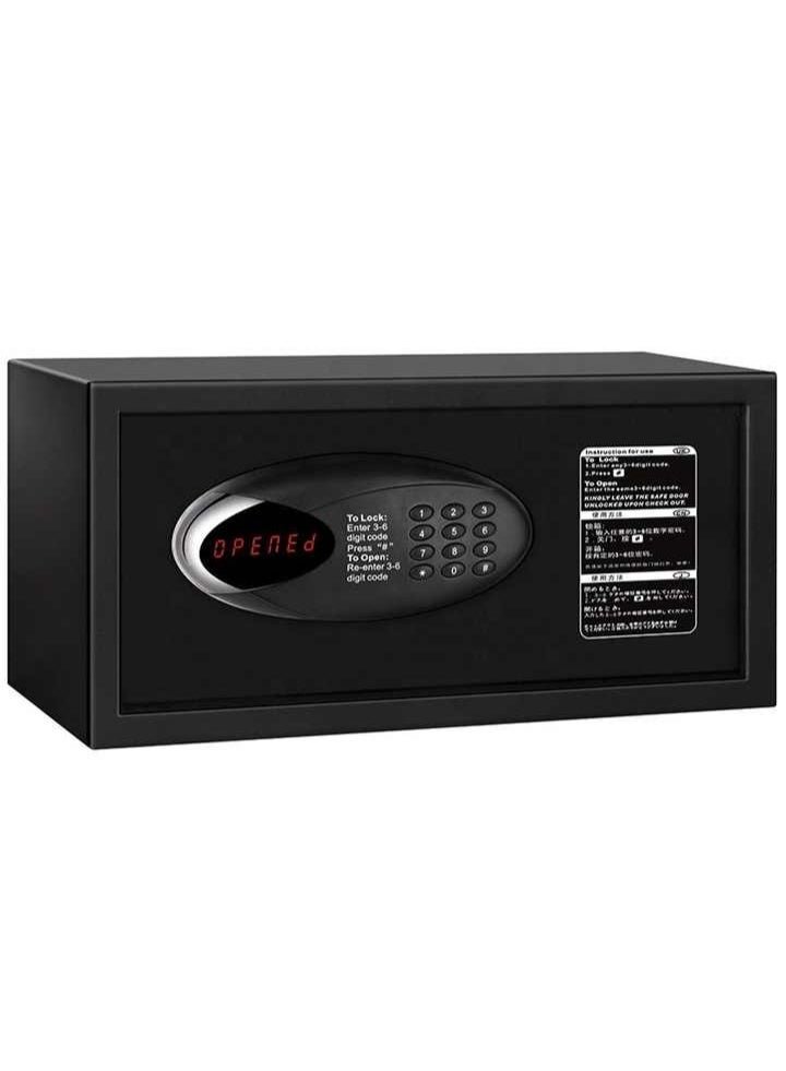 Hotel Safe Box, Large Steel Strongbox with Hotel Style Digital Lock and Key for Home Office Business, Protect Money Laptop Jewelry A4 Documents